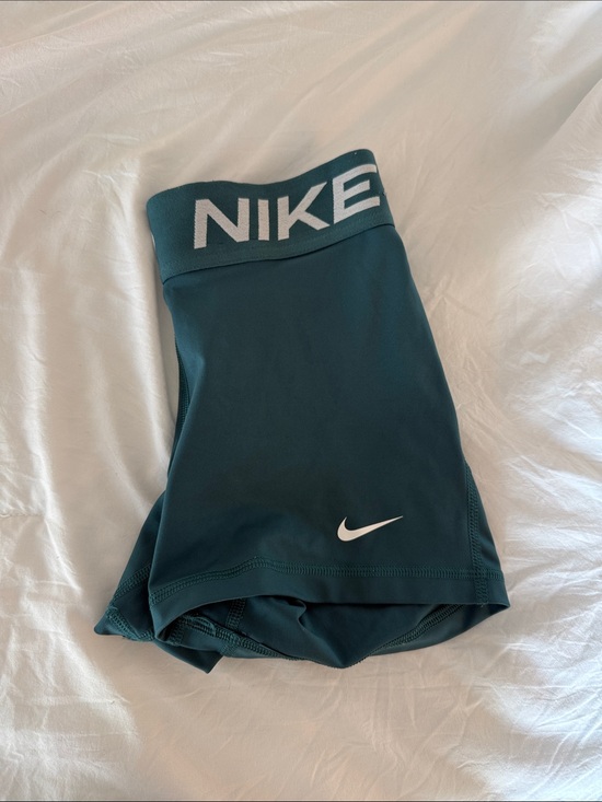 Nike Pants - Nike Women's Teal Bike Shorts with White Logo